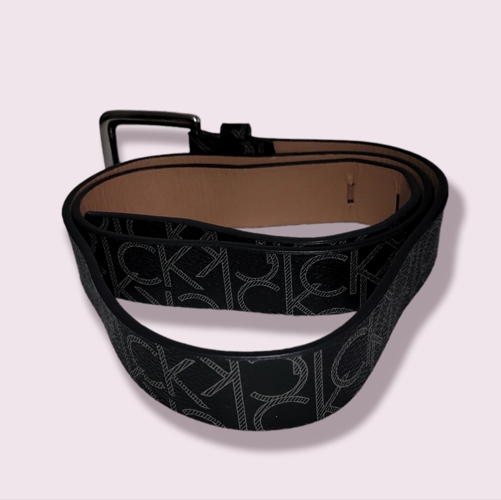 Calvin Klein CK Belt Large Womens L Preppy Neutral Black New